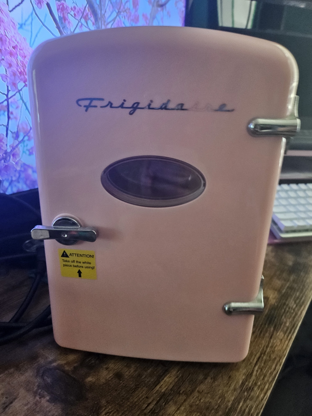 Pink Mini Fridge - Portable Personal Cooler